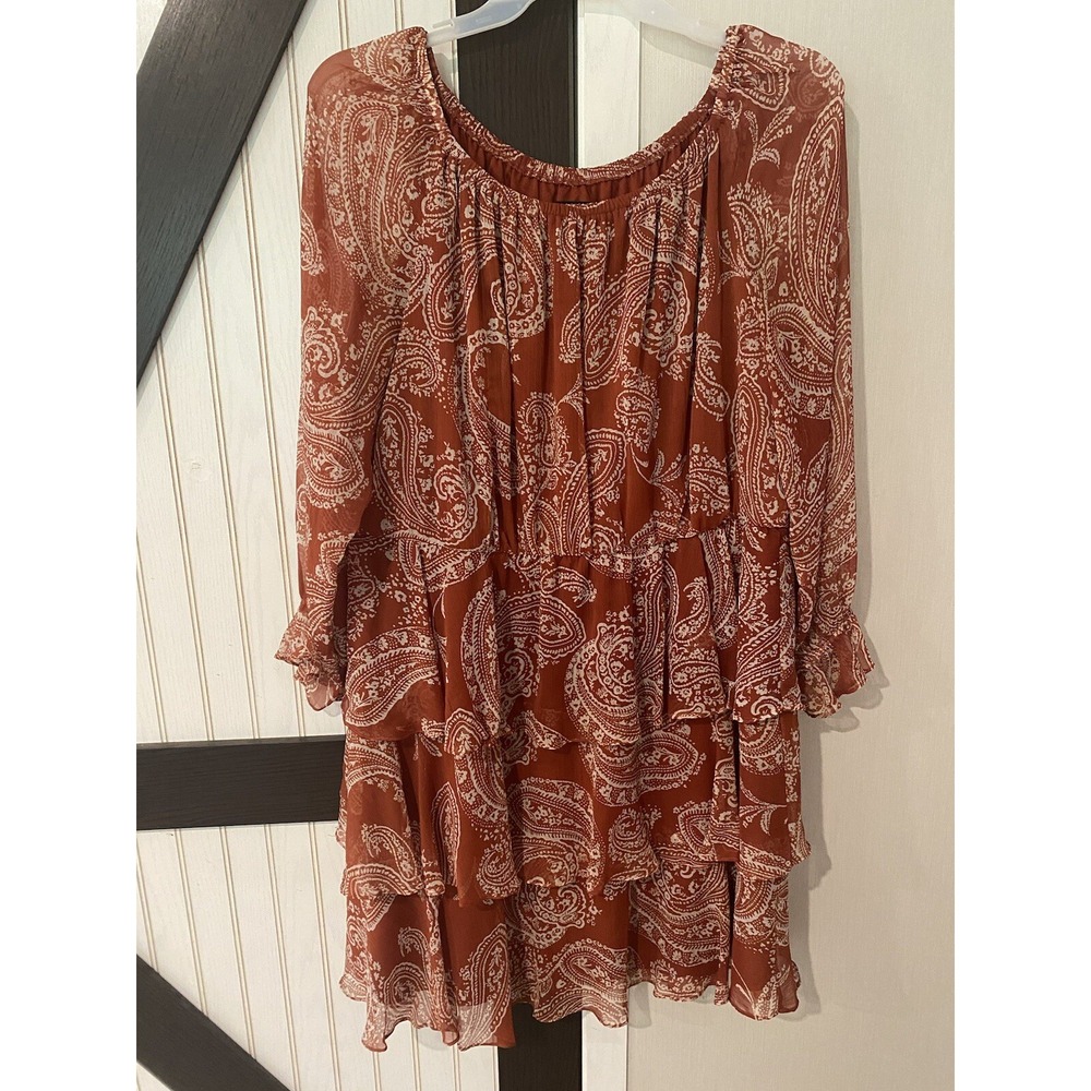 Ivy Street Rust Paisley Tiered Cottage Core Dress Size 2X